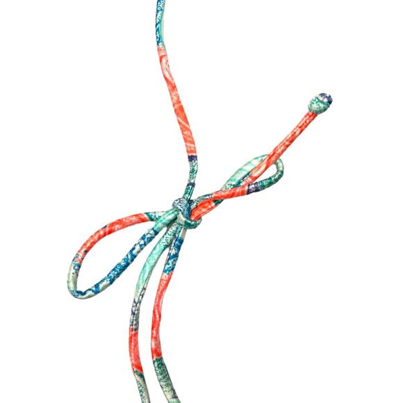 Victoria's Secret Bikini Top Padded Triangle Women's M Paisley Green Orange Blue - Picture 6 of 9